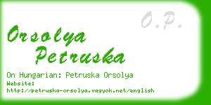 orsolya petruska business card